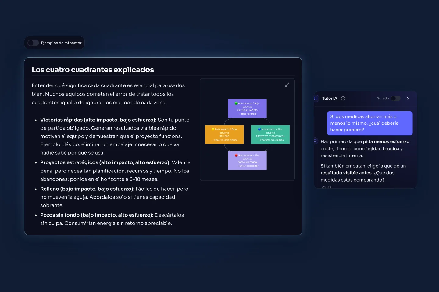 A lesson in the learner's reader with a diagram and the AI tutor answering a question